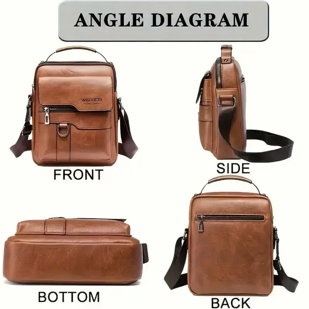 NWT WEIXIER Vintage Tan Camel Shoulder Spacious Multi-Pocket Office Travel Bag